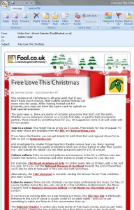 Christmas calender email Christmas calender email