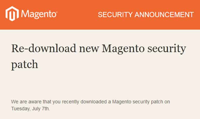 Magento security patch