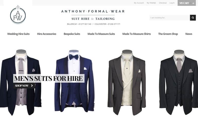Anthony Formal Wear website