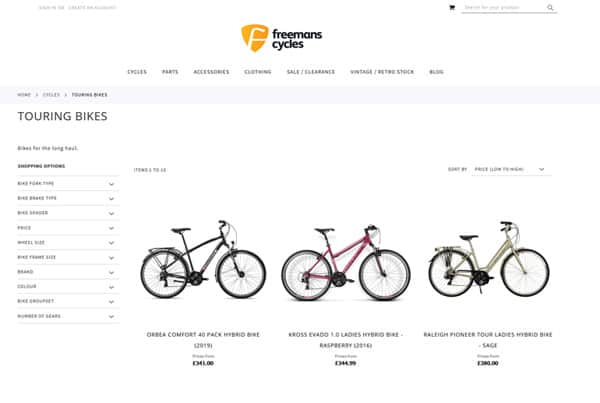 Bike shop – Magento 2 website