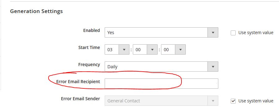 Magento 2 : Error Email Recipient