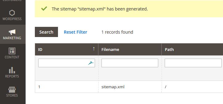 Magento 2 : Sitemap Generation Settings