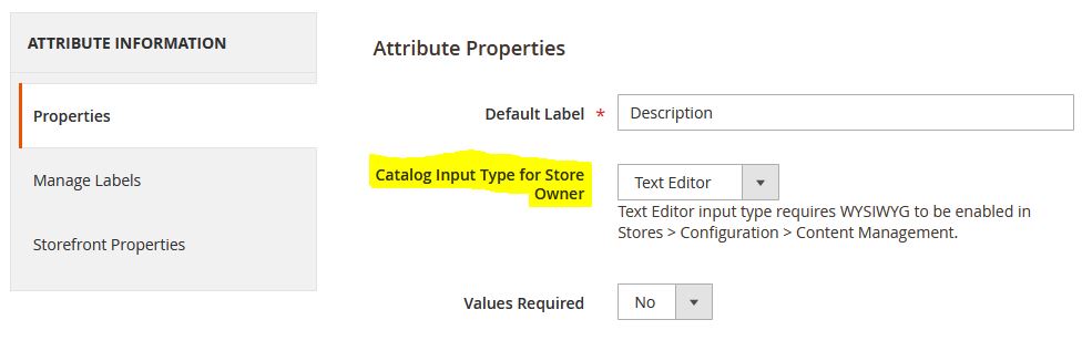 Magento page builder - disable for product descriptions