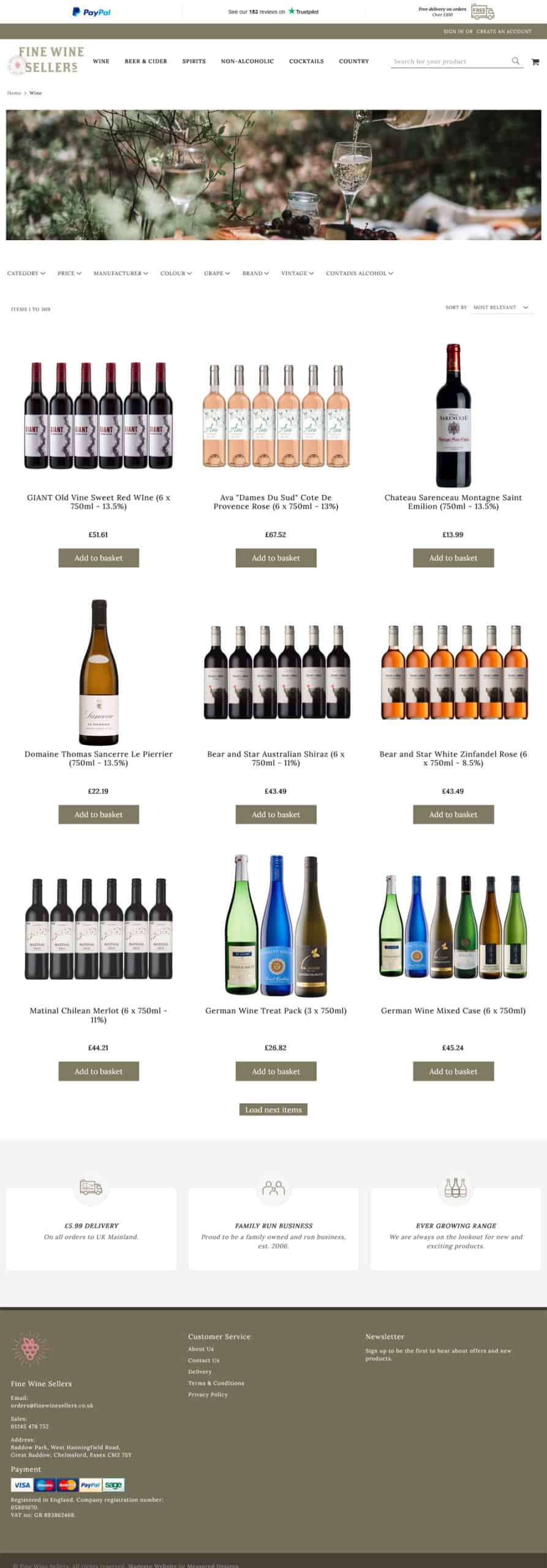 magento2 - category page - finewinesellers.co